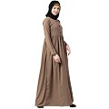 Front open abaya with pintucks- Beige Front open abaya with pintucks- Beige